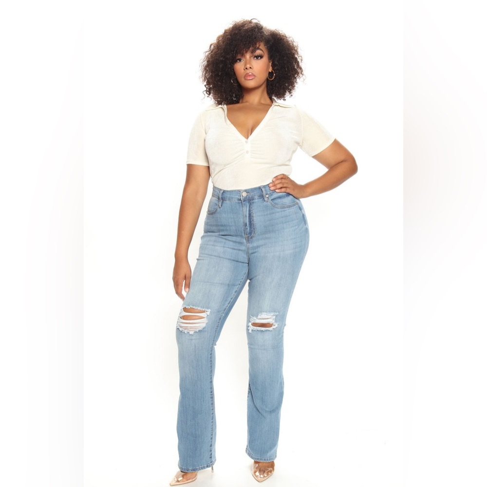 Mid rise bootcut jeans